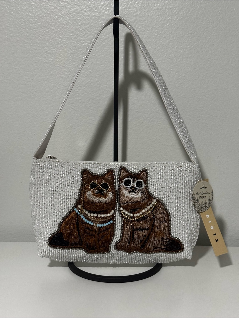 Cat Beaded Bag New Rare Beaded Shoulder Bag HTF!